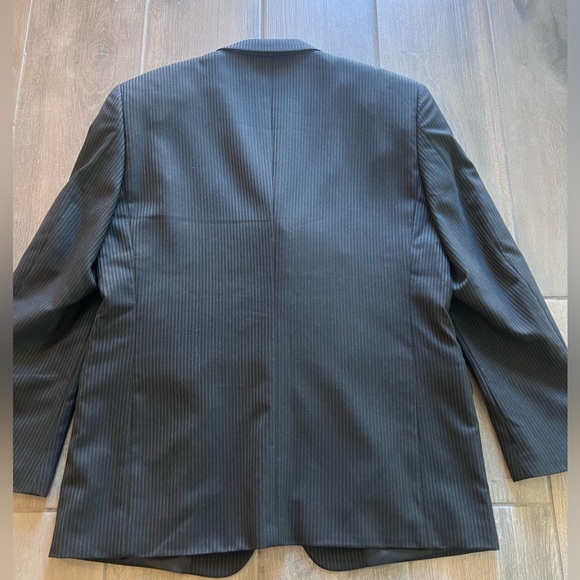 Men’s Versini 100% Wool Pinstripe Blazer Black Color Jacket Sports Coat 43 R - Picture 7 of 10